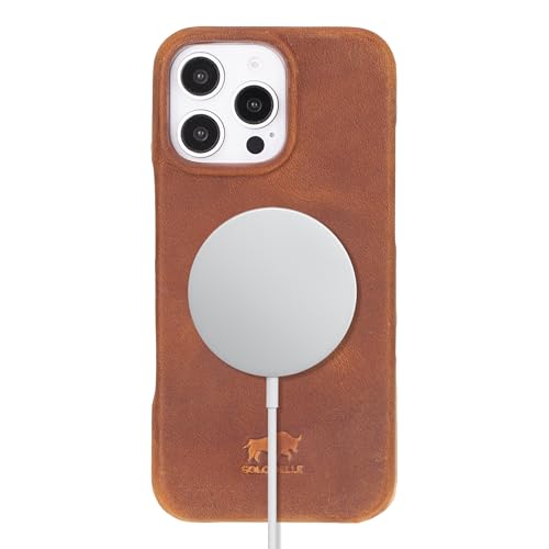 Solo Pelle Lederhülle kompatibel für iPhone 16 Pro Max in 6.9 Zoll abnehmbare Hülle (2in1) inkl. Kartenfächer geeignet für MagSafe Zubehör Camel Braun