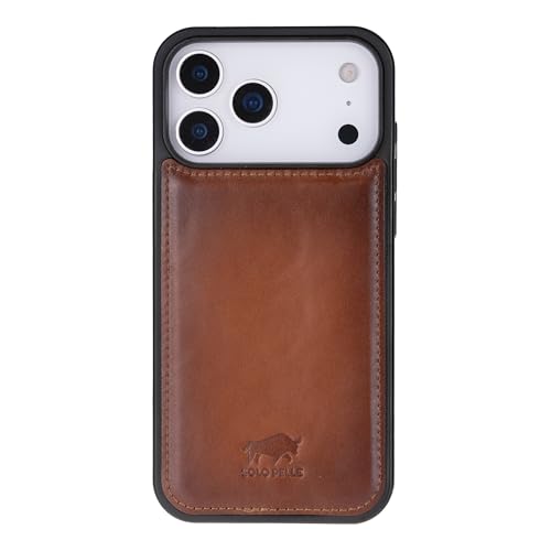 Solo Pelle Cognac Braun Lederhülle für das iPhone 17 Pro Max in 6.9 Zoll Stanford Case Leder Hülle Ledertasche Backcover aus echtem Leder geeignet für MagSafe Zubehör Lifestyle