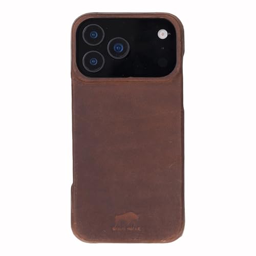 Solo Pelle Camelbraun Lederhülle kompatibel für iPhone 17 Pro Max in 6.9 Zoll abnehmbare Hülle (2in1) inkl. Kartenfächer geeignet für MagSafe Zubehör