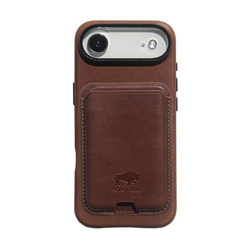 Solo Pelle Lederhülle für das iPhone 17 Air in 6.5 Zoll Princeton Vintage Braun + Kartenetui Case Leder Hülle Ledertasche Backcover aus echtem Leder geeignet für MagSafe Zubehör Lifestyle