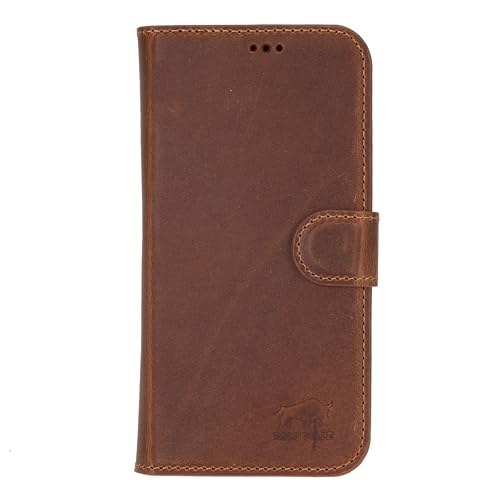 Solo Pelle Lederhülle kompatibel für iPhone 16 Pro in 6.3 Zoll abnehmbare Hülle (2in1) inkl. Kartenfächer geeignet für MagSafe Zubehör Camel Braun