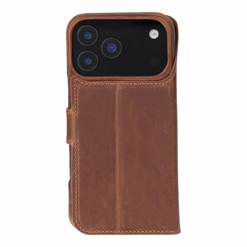 Solo Pelle Camel Braun Lederhülle kompatibel für iPhone 17 Pro in 6.3 Zoll abnehmbare Hülle (2in1) inkl. Kartenfächer geeignet für MagSafe Zubehör