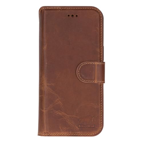 This Solo Pelle Camel Braun Lederhülle kompatibel für iPhone Air in 6.5 Zoll abnehmbare Hülle (2in1) inkl. Kartenfächer geeignet für MagSafe Zubehör