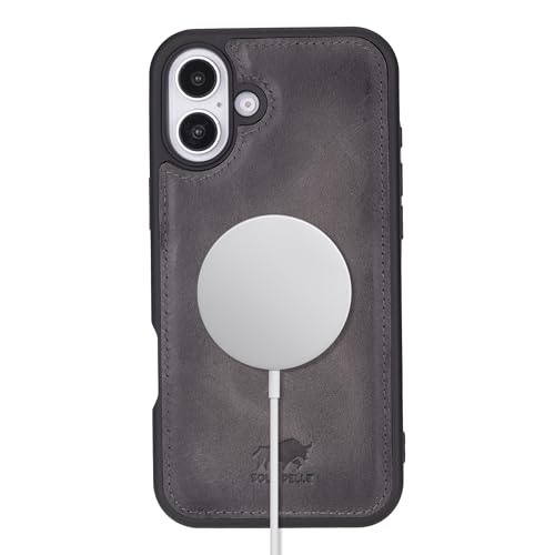 Solo Pelle Lederhülle für das iPhone 16 in 6.1 Zoll Stanford Case Leder Hülle Ledertasche Backcover aus echtem Leder geeignet für MagSafe Zubehör Steingrau Lifestyle