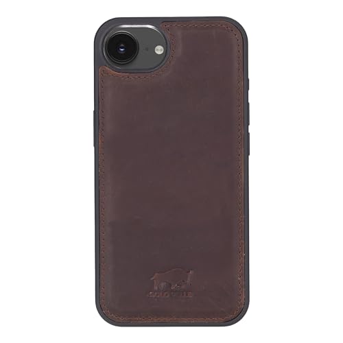 Solo Pelle Lederhülle für das iPhone 16e in 6.1 Zoll Vintage Braun Stanford Case Leder Hülle Ledertasche Backcover aus echtem Leder geeignet für MagSafe Zubehör Lifestyle