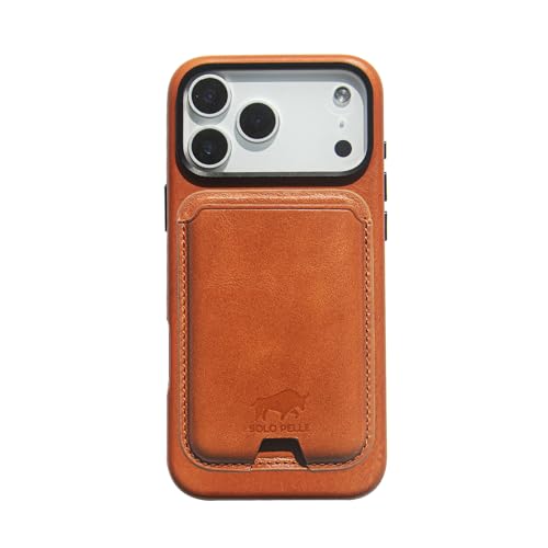 Solo Pelle Lederhülle für das iPhone 17 Pro Max in 6.9 Zoll Cognac Braun + Kartenetui Princeton Case Leder Hülle Ledertasche Backcover aus echtem Leder geeignet für MagSafe Zubehör Lifestyle