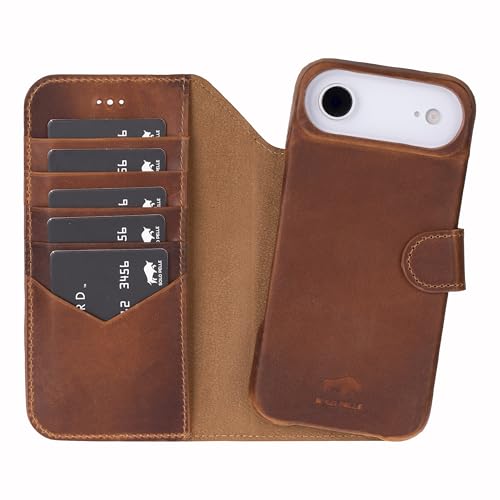 Solo Pelle Camelbraun Lederhülle kompatibel für iPhone Air in 6.5 Zoll abnehmbare Hülle (2in1) inkl. Kartenfächer geeignet für MagSafe Zubehör Lifestyle