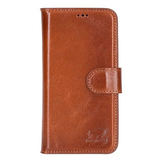 Solo Pelle Lederhülle kompatibel für iPhone 16e in 6.1 Zoll Cognac Braun abnehmbare Hülle (2in1) inkl. Kartenfächer geeignet für MagSafe Zubehör