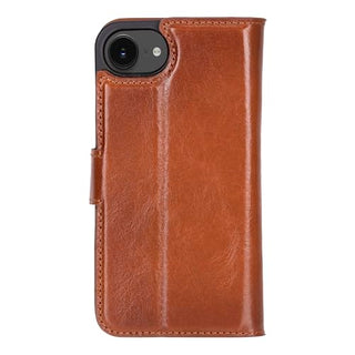 Solo Pelle Lederhülle kompatibel für iPhone 16e in 6.1 Zoll Cognac Braun abnehmbare Hülle (2in1) inkl. Kartenfächer geeignet für MagSafe Zubehör