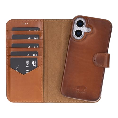 Camelbraun Solo Pelle Lederhülle kompatibel für iPhone 17 in 6.3 Zoll abnehmbare Hülle (2in1) inkl. Kartenfächer geeignet für MagSafe Zubehör Lifestyle