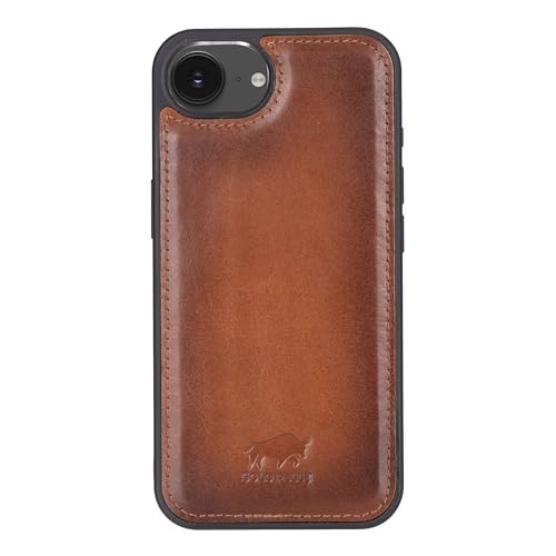 Solo Pelle Lederhülle für das iPhone 16e in 6.1 Zoll Cognac Braun Stanford Case Leder Hülle Ledertasche Backcover aus echtem Leder geeignet für MagSafe Zubehör Lifestyle