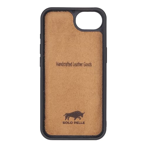 Solo Pelle Lederhülle für das iPhone 16e in 6.1 Zoll Cognac Braun Stanford Case Leder Hülle Ledertasche Backcover aus echtem Leder geeignet für MagSafe Zubehör