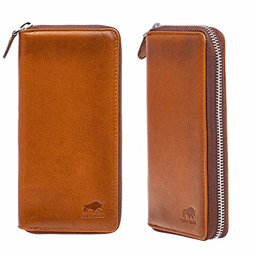 Solo Pelle Universal Wallet passend für Apple iPhone 17 und iPhone 12 + 13 und Geräte bis 7,1 Zoll Reiseetui I Geldbörse aus echtem Leder Maß: 8,8cm x 18cm x 2,3cm Lifestyle