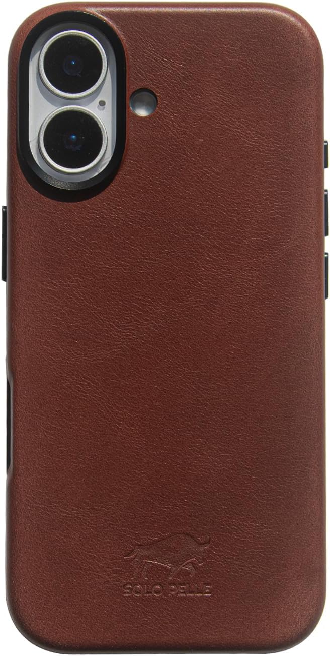 Solo Pelle Lederhülle für das iPhone 17 in 6.3 Zoll Princeton Case Vintage Braun + Kartenetui Leder Hülle Ledertasche Backcover aus echtem Leder geeignet für MagSafe Zubehör