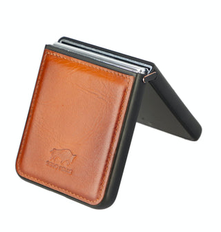 Solo Pelle Lederhülle für das Samsung Galaxy Z Flip5 Flip 5 Hülle aus echtem Leder, Model: Stanford klappbar