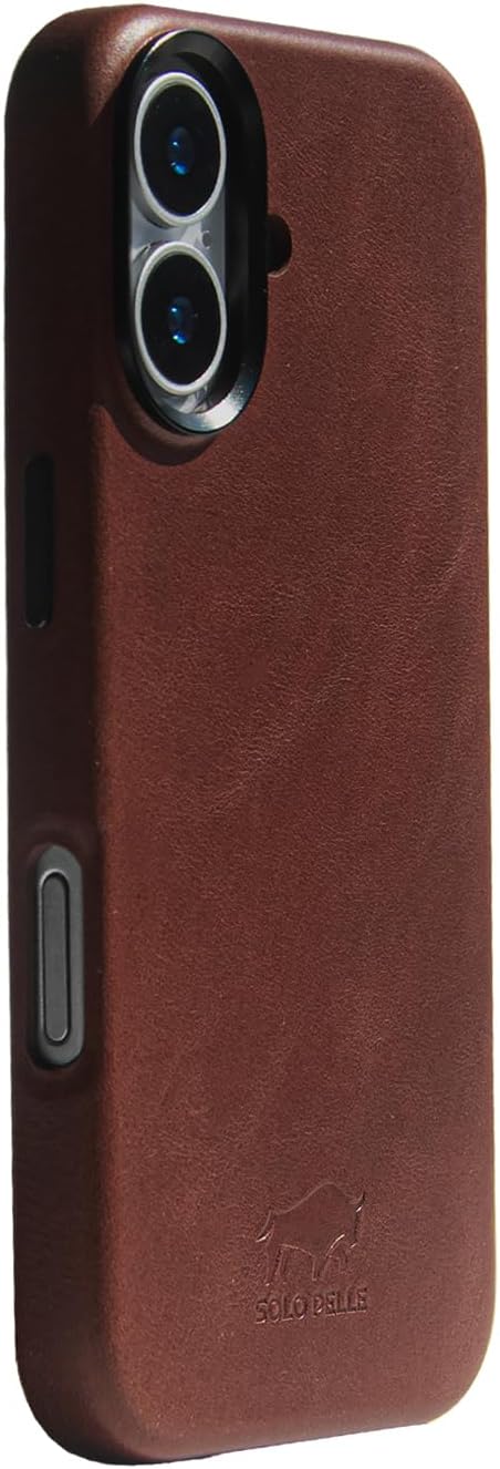 Solo Pelle Lederhülle für das iPhone 17 in 6.3 Zoll Princeton Case Vintage Braun + Kartenetui Leder Hülle Ledertasche Backcover aus echtem Leder geeignet für MagSafe Zubehör