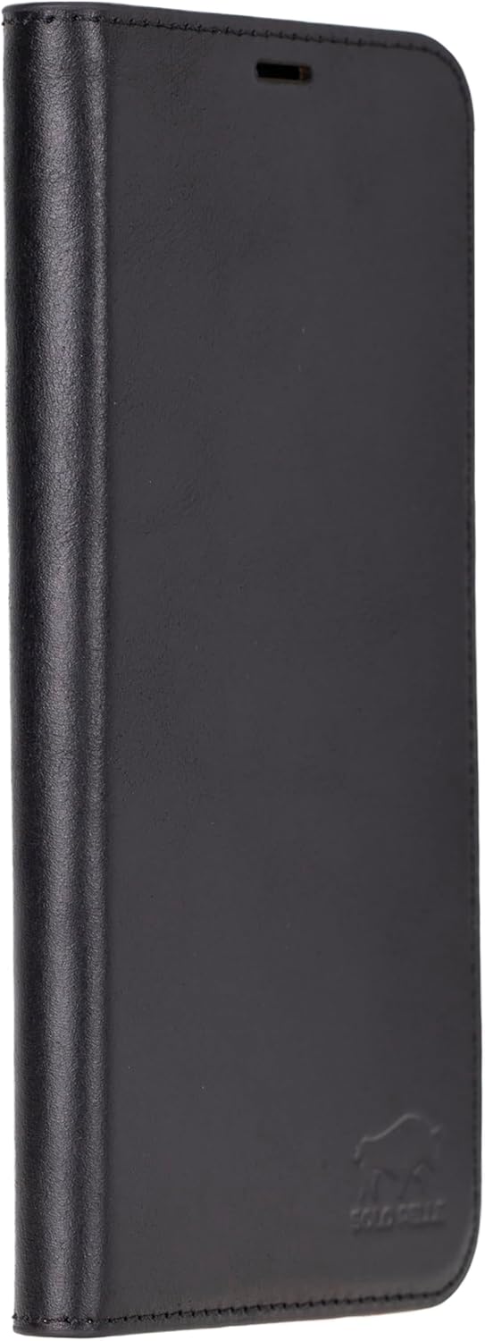 Solo Pelle Lederhülle kompatibel für iPhone 16 Pro in 6.3 Zoll (2in1) inkl. Kartenfächer geeignet für MagSafe Zubehör I Duke Schwarz