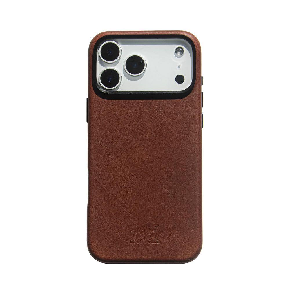 Solo Pelle Lederhülle für das iPhone 17 Pro in 6.3 Zoll Princeton Case Vintage Braun + Kartenetui Leder Hülle Ledertasche Backcover aus echtem Leder geeignet für MagSafe Zubehör