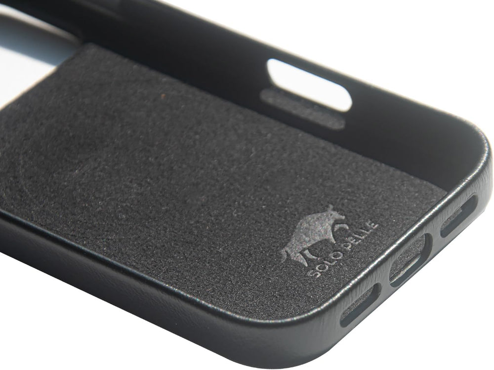 Solo Pelle Lederhülle für das iPhone 17 Pro in 6.3 Zoll Princeton Case Schwarz Leder Hülle Ledertasche Backcover aus echtem Leder geeignet für MagSafe Zubehör