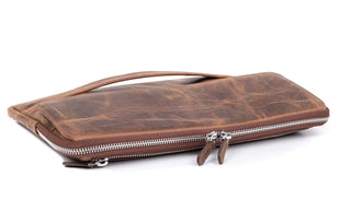 Solo Pelle Ledertasche Businesstasche Arbeitstasche ROM für das Apple Macbook Pro 13 /  12 Zoll - Steingrau)