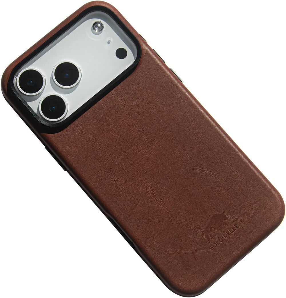 Solo Pelle Lederhülle für das iPhone 17 Pro in 6.3 Zoll Princeton Case Vintage Braun + Kartenetui Leder Hülle Ledertasche Backcover aus echtem Leder geeignet für MagSafe Zubehör