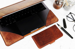 Solo Pelle MacBook Pro 14 Zoll (2021-2024) Ledertasche Case Hülle Münich - Schwarz