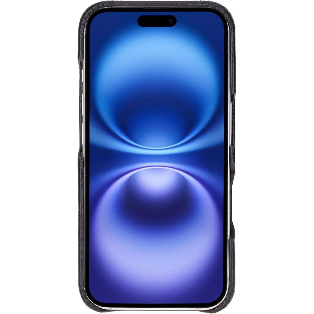 Solo Pelle Lederhülle für das iPhone 16 in 6.1 Zoll Princeton Case Leder Hülle Ledertasche Backcover aus echtem Leder geeignet für MagSafe Zubehör Schwarz