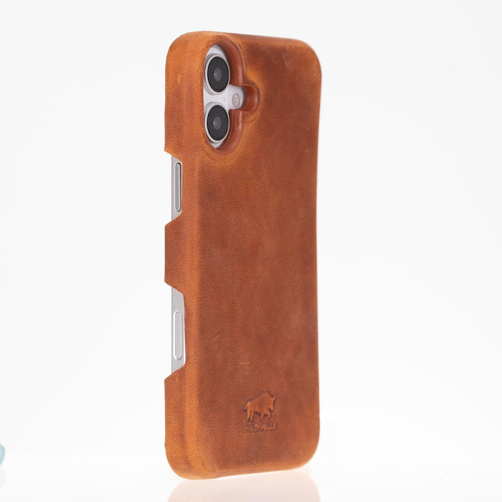 Solo Pelle Lederhülle für das iPhone 16 Plus in 6.7 Zoll Princeton Case Leder Hülle Ledertasche Backcover aus echtem Leder geeignet für MagSafe Zubehör Camel Braun