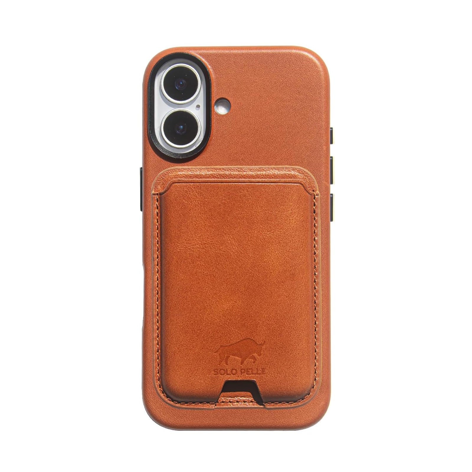 Solo Pelle Lederhülle für das iPhone 17 in 6.3 Zoll Princeton Case Cognac Braun + Kartenetui Leder Hülle Ledertasche Backcover aus echtem Leder geeignet für MagSafe Zubehör Lifestyle
