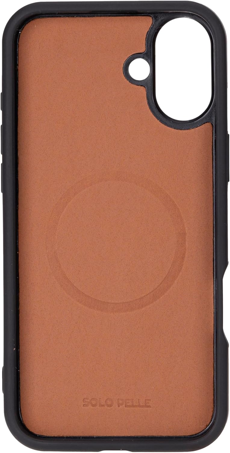 Solo Pelle Lederhülle für das iPhone 16 in 6.1 Zoll Stanford Case Leder Hülle Ledertasche Backcover aus echtem Leder geeignet für MagSafe Zubehör Steingrau