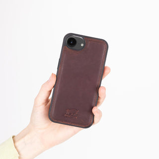 Solo Pelle Lederhülle für das iPhone 16e in 6.1 Zoll Vintage Braun Stanford Case Leder Hülle Ledertasche Backcover aus echtem Leder geeignet für MagSafe Zubehör