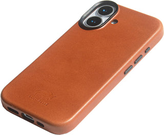 Solo Pelle Lederhülle für das iPhone 17 in 6.3 Zoll Princeton Case Cognac Braun + Kartenetui Leder Hülle Ledertasche Backcover aus echtem Leder geeignet für MagSafe Zubehör
