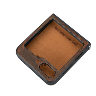 Solo Pelle Lederhülle für das Samsung Galaxy Z Flip5 Flip 5 Hülle aus echtem Leder, Model: Stanford klappbar