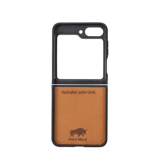 Solo Pelle Lederhülle für das Samsung Galaxy Z Flip5 Flip 5 Hülle aus echtem Leder, Model: Stanford klappbar