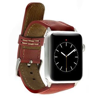 Solo Pelle Apple Watch Series 1-4 "Saff Leder Armband Uhrenband mit passendem Uhrenadapter Connector Ersatzband Strap 38mm in Saffiano Schwarz