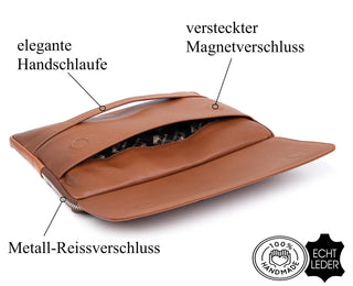 Solo Pelle Ledertasche Businesstasche Arbeitstasche ROM für das Apple Macbook Pro 13 /  14 Zoll - Vintage Braun