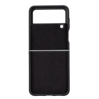 Solo Pelle Lederhülle für das Samsung Galaxy Z Flip 5 Hülle aus echtem Leder - Schwarz
