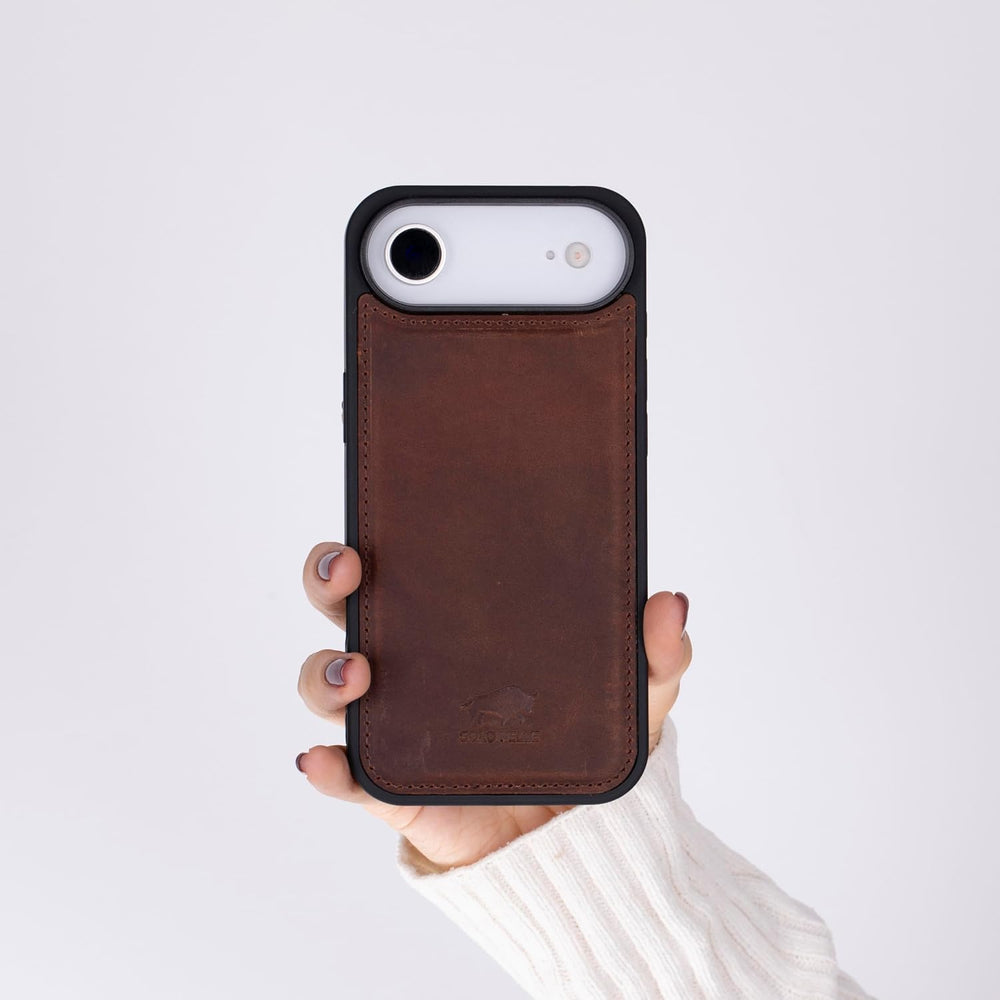 Solo Pelle Lederhülle für das iPhone Air in 6.5 Zoll Vintage Braun Stanford Case Leder Hülle Ledertasche Backcover aus echtem Leder geeignet für MagSafe Zubehör
