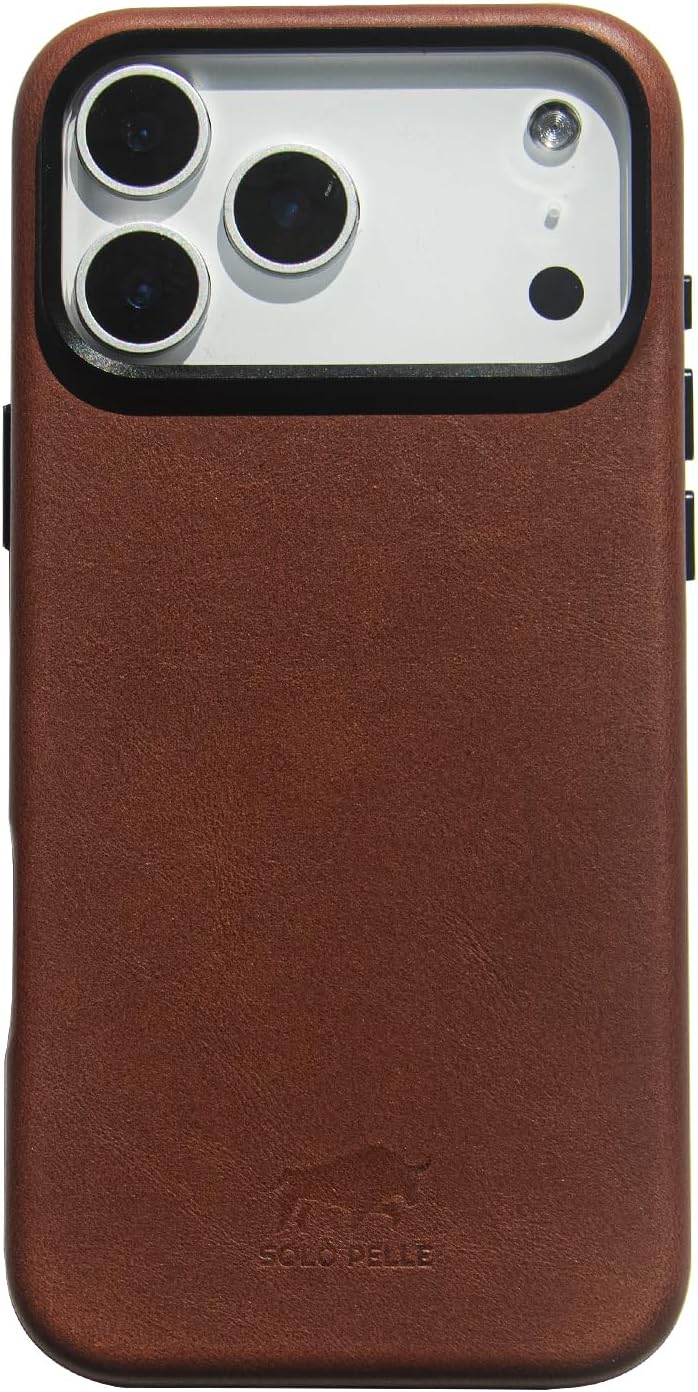 Solo Pelle Lederhülle für das iPhone 17 Pro Max in 6.9 Zoll Vintage Braun + Kartenetui Princeton Case Leder Hülle Ledertasche Backcover aus echtem Leder geeignet für MagSafe Zubehör