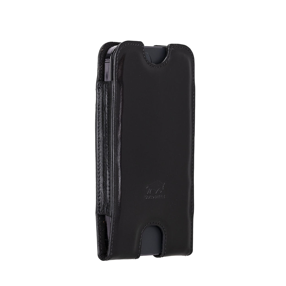 Solo Pelle Lederhülle für das iPhone bis 6.1 Zoll Leder Hülle Sleeve - Schwarz