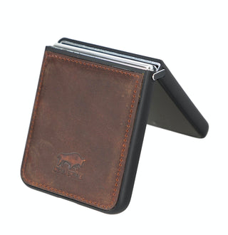 Solo Pelle Lederhülle für das Samsung Galaxy Z Flip5 Flip 5 Hülle aus echtem Leder, Model: Stanford klappbar