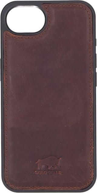 Solo Pelle Lederhülle für das iPhone 16e in 6.1 Zoll Vintage Braun Stanford Case Leder Hülle Ledertasche Backcover aus echtem Leder geeignet für MagSafe Zubehör