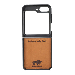 Solo Pelle Lederhülle für das Samsung Galaxy Z Flip5 Flip 5 Hülle aus echtem Leder, Model: Stanford klappbar