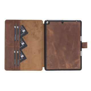 Solo Pelle magnetische abnehmbare Hülle für Apple iPad 10,2 Zoll 2019 7.Generation Hülle Leder "Harvard" - Matt Schwarz