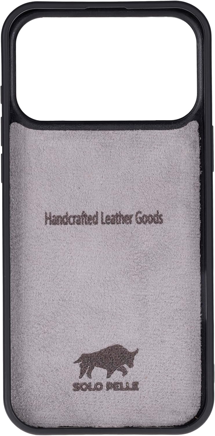 Solo Pelle Steingrau Lederhülle für das iPhone 17 Pro in 6.3 Zoll Stanford Case Leder Hülle Ledertasche Backcover aus echtem Leder geeignet für MagSafe Zubehör