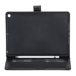Solo Pelle magnetische abnehmbare Hülle für Apple iPad 10,2 Zoll 2019 7.Generation Hülle Leder "Harvard" - Matt Schwarz