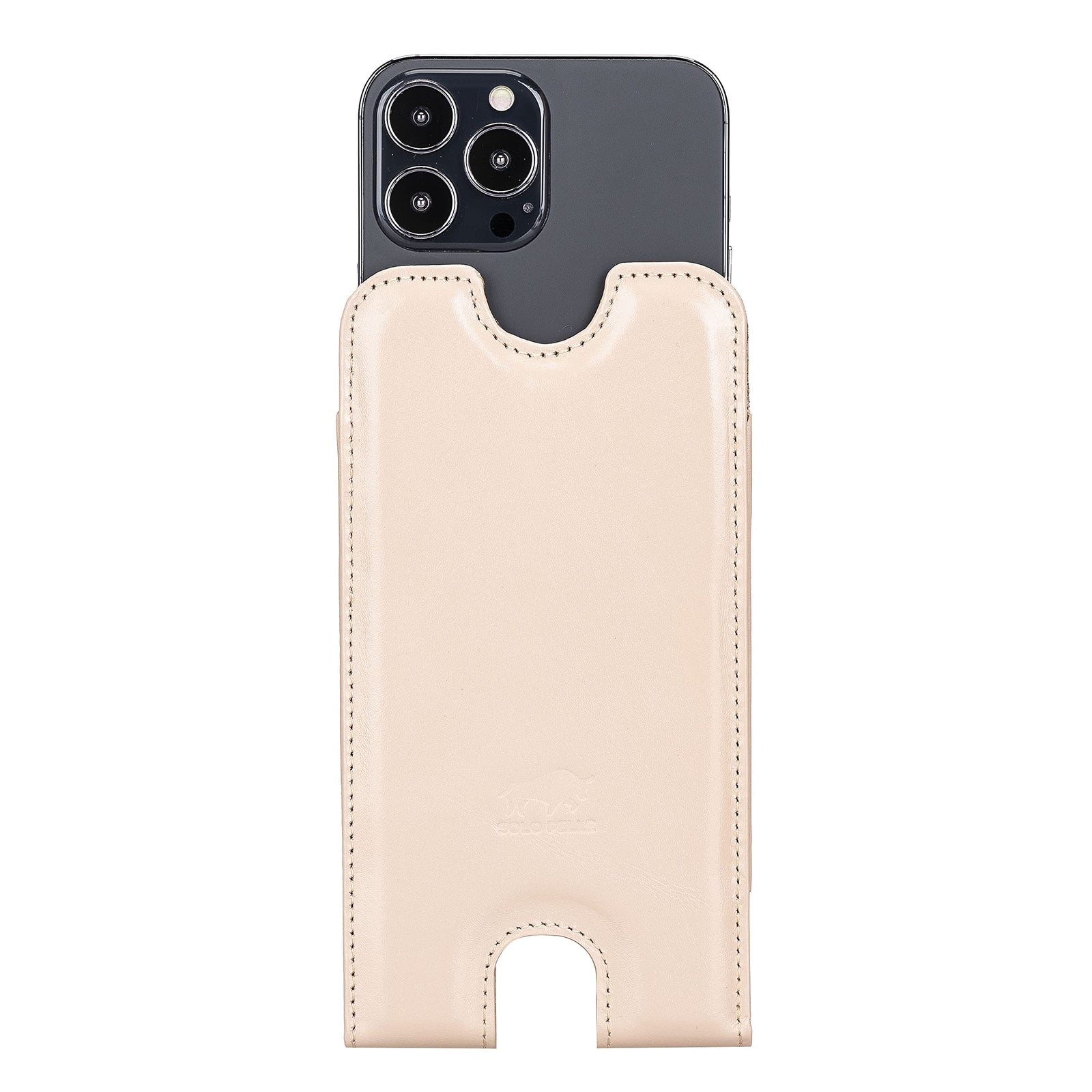 Solo Pelle Lederhülle für das iPhone bis 6.1 Zoll Leder Hülle Sleeve - Nude Rosa Lifestyle