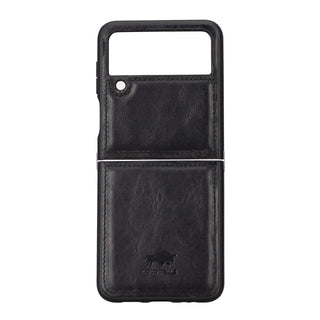 Solo Pelle Lederhülle für das Samsung Galaxy Z Flip 5 Hülle aus echtem Leder - Schwarz