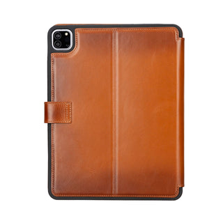 Solo Pelle Leder Hülle geeignet für Apple iPad Pro 11 I passend für 2. 3. 4. Generation "Stage"  - Vintage Braun