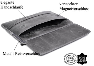 Solo Pelle Ledertasche Businesstasche Arbeitstasche ROM für das Apple Macbook Pro 13 /  14 Zoll - Vintage Braun
